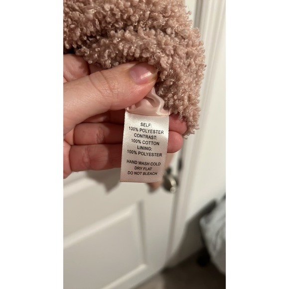 LULUs Willett Blush Pink Cropped Teddy Jacket size m - Picture 7 of 8